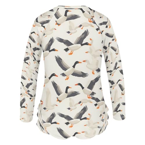 Wild Geese Girls Long Sleeve Swimsuits One Piece Zipper Bathing Suit UPF 50+ Rashguard Swimwear3