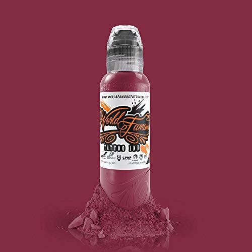 World Famous Maroon Tattoo Ink, Vegan and Professional Ink, Made in USA, Begonia, 1 oz