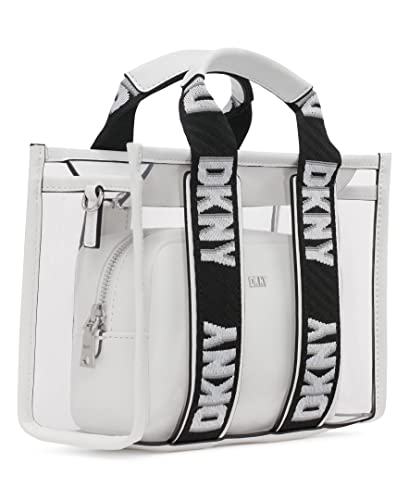 Dkny Classic Cassie Sm Tote Cbody, Clear/White #TOP5