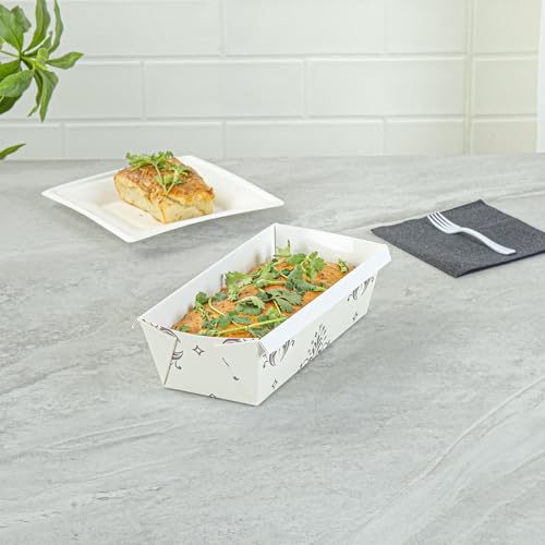 Restaurantware Paper Loaf Pan 100 Count 8 x 3.7 x 2.2 Inches 32 Oz Greaseproof Baking Loaf Mold, Vintage Floral Design Oven Safe Freezer Safe Rectangular Beige Baking Pan For Cakes And Bread by Restaurantware - Image 3