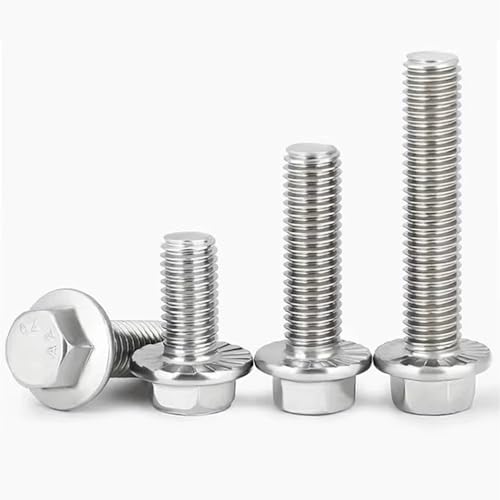 M6-1.0 x 30mm Flanged Hex Head Bolts Flange Hexagon Screws, Stainless Steel 18-8 (304), Plain Finish，20PCS by LUPANTER - Image 5