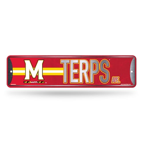 Rico Industries NCAA Maryland Terrapins Metal Street Sign 4" x 15" Home Décor - Bedroom - Office - Man Cave