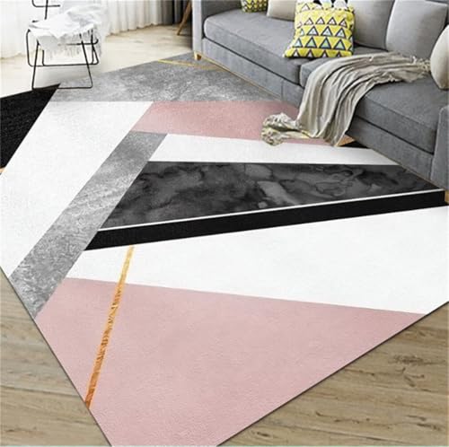 Tapis de canapé rose 60x110cm en vinyle géométrique gris - 2