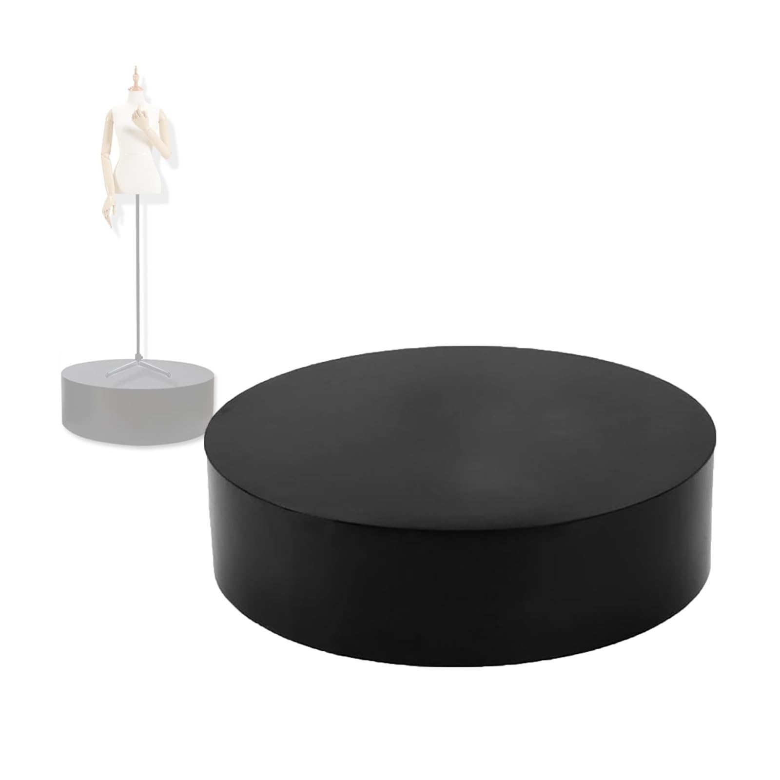 LYDBMYT Black Round Cylinder Pedestal Stand for Mannequin Display, 40x20cm Heightening Base for Collectibles & Home Decor, Ideal for Clothing Store Furniture, Retail Displays