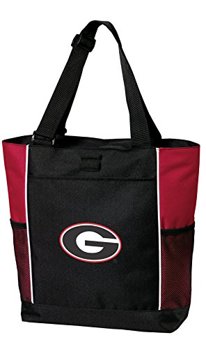 Broad Bay University of Georgia Tote Bag UGA Bulldogs Zippered Travel Tote for Tailgating, Beach, Pool, or Shopping