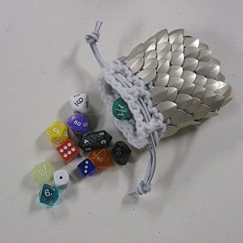 Scalemail Dice Bag in knitted Dragonhide Armor- Paladin