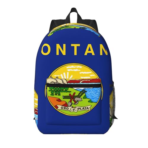 Mochila escolar ligera EdWal con estampado de la bandera de Montana