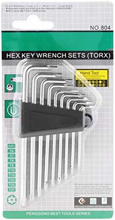 9pcs L Shape Hex Wrench Torx T6 T7 T8 T9 T10 T15 T20 T25 T27 Key Star Key L Type Spanners Universal Key for Bike Car Home Appliances Repair Tool Hand Tool Kits