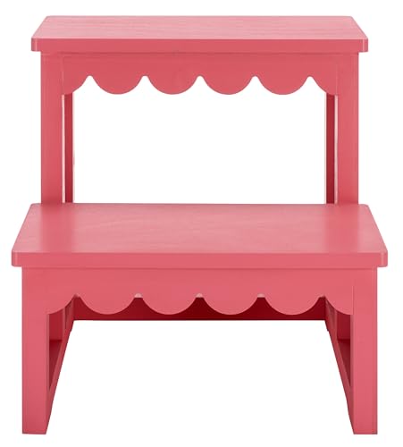 SAFAVIEH Home Collection Haven Light Pink 2-Stair Step Stool for Adults & Kids in Kitchen, Bedroom, Bathroom (Fully Assembled)