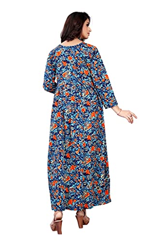 Image of H.E HAMZA ENTERPRISER Printed Crepe Material Brown Western Dress For Women