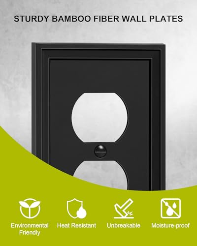 Couvercles de prise en bambou noir pour rénover vos plaques