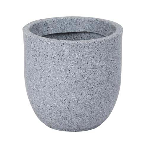 Image of BonKaso 8 Inch Jaguar Round Plant Pots | Highly Durable & Lightweight Polymer Planter for Indoor & Outdoor Use | Flower Pot (Gamla /Gamale) for Home, Office, Garden, Living Room & Balcony (Light Grey)