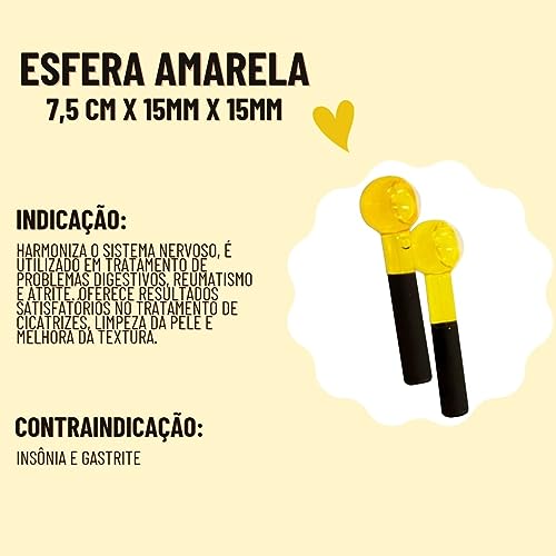 Esfera De Cromoterapia Facial Com Suporte (AMARELO)