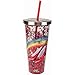 Spoontiques 21300 Wizard of Oz Glitter Cup with Straw, Red