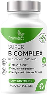 Pharmtect Vitamin B Complex 1000mcg - High Strength B-12 Methylcobalamin Supplement - Boost Energy, Reduce Fatigue & Tiredness - UK Made 120 Capsules - Natural Daily Vitamin for Better Overall Health