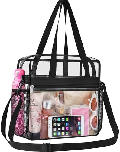 Oraben Clear Bag Stadium Approved 12x6x12 Clear Tote Bag for Work Sports