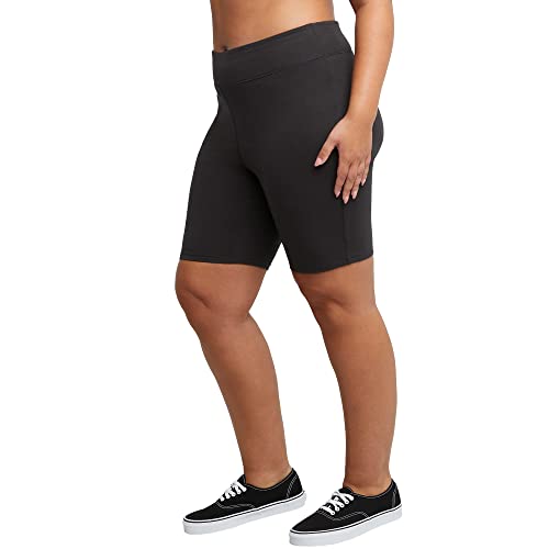 JUST MY SIZE womens Bike athletic shorts, Black, 3X US4