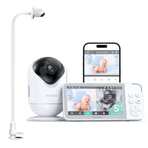 Dr.Care VistaView 5” Smart WiFi Baby Monitor with Clip Mount