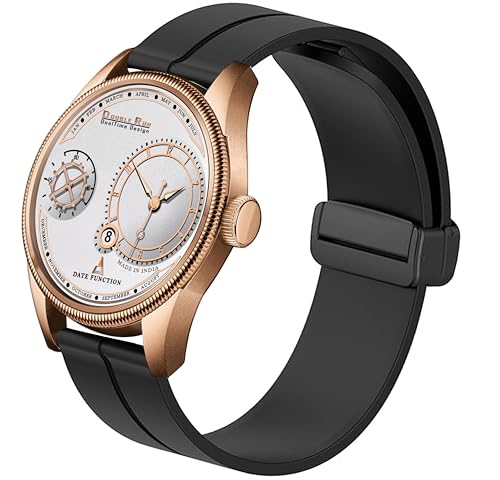 DOUBLERUN Chonograph Date Display Analoge Silicone Magnetic Belt Watch for Men, Series C-170-16