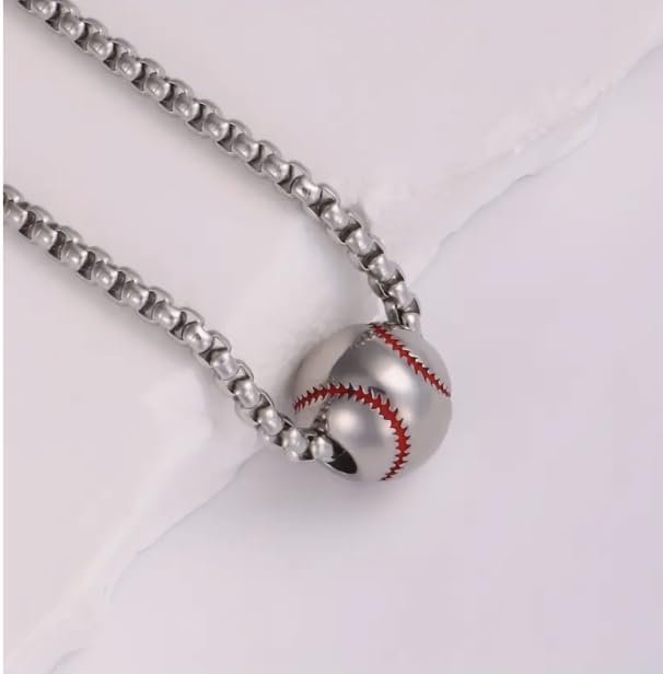 Baseball necklace | softball fastpitch charm, silver baseball pendant, coach player fan gift, sport ball, team accessory - Image 5