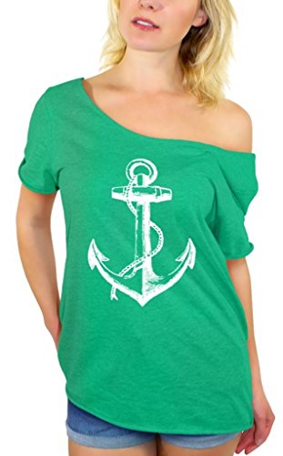 Awkwardstyles Women's Anchor White Off Shoulder Tops T-Shirt + Bookmark