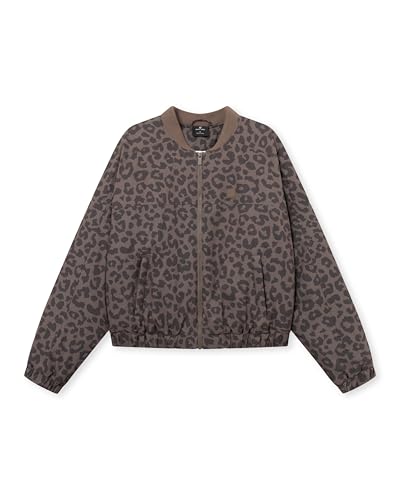 Johnny Urban Cropped Bomberjacke Damen Braun Leo - Sienna - Lässige Übergangsjacke mit Seitentaschen - Leicht Gefüttert für Frühling & Herbst