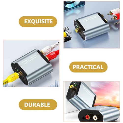Convertidor de audio digital a analógico de aluminio con cable coaxial y óptico 4
