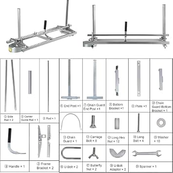 Portable Chainsaw Mill, Adjustable Thickness for Wood Planking and Log Cutting, Efficient Lumber Milling Tool