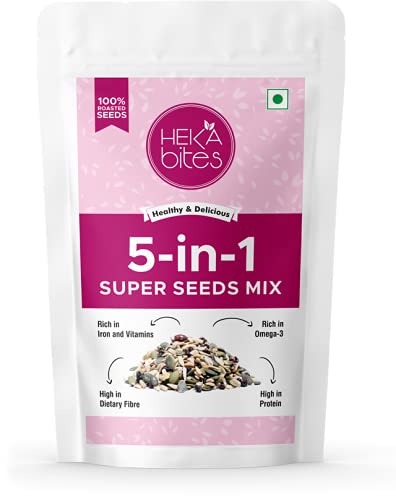 Heka Bites Roasted 5-in-1 Super Seeds Mix, 250g (Pack of 2)| 100% Roasted|Rich in Iron, Vitamins and Omega-3 Fatty Acids| High in Dietary Fibre and Protein|Diet Snacks (B097XSV73X) Amazon Price History, Amazon Price Tracker