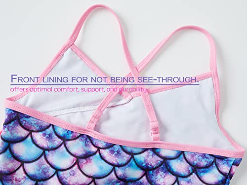 Little Girls Ruffle Mermaid One Piece Swimsuit Bathing Suit Toddler Size 6X/74