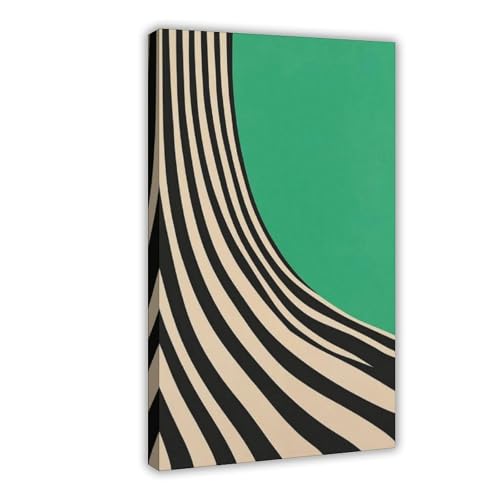 Poster géométrique abstrait vert et noir 20x30 cm pour déco chambre