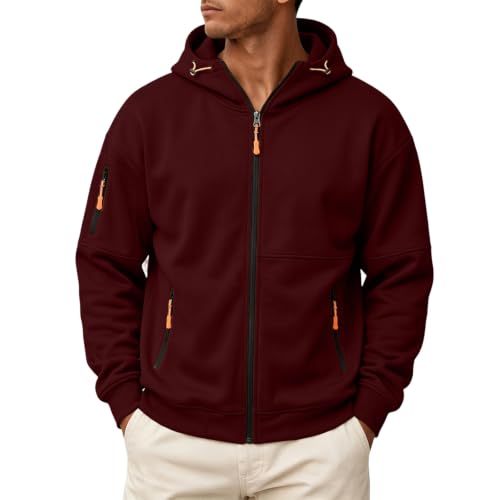 Mens Hoodies Zip Up Tactical Hoodie Fleece Comfy Sweatshirt Sweat Shirt - image 1