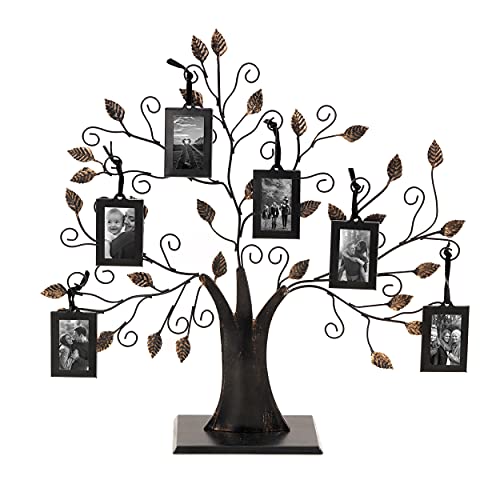 Fabian Clarke London Family Tree Frame 50 x 50cm With 6 Hanging Photo Frames Free Standing For Home Family Birthday Gift