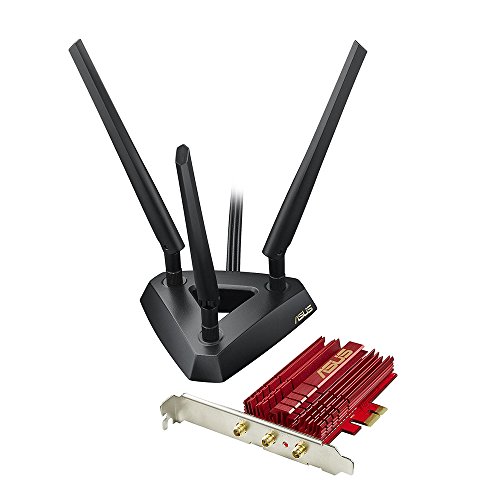 ASUS PCE-AC68 Dual-Band 3x3 AC1900 WiFi PCIe Adapter with Heat Sink and External Magnetic Antenna Base Allows Flexible Antenna Placement to Maximize Coverage by ASUS - Used condition - US$81.68