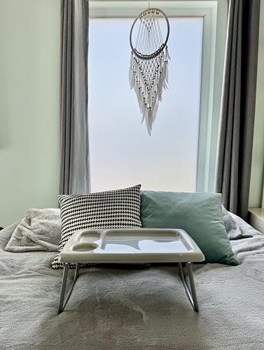 Image of Folding Bed and Lap Tray Table, Portable, Sturdy, Gray (Set of 2)