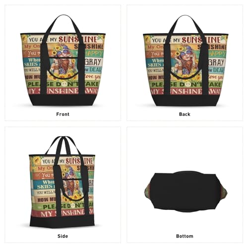 Hippie Sunflower You Are My Sunshine Premium Insulated Tote Bag – Heavy-Duty Handles, Perfect For Supermarket Trips, Picnics & Daily Commute2