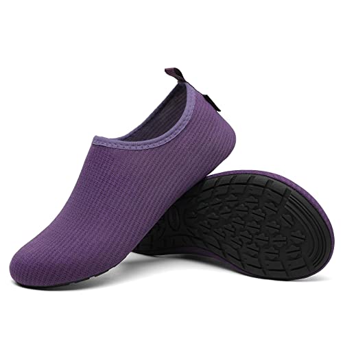 SAGUARO Chaussures d'eau Femme Chaussures de Plage Rapide Chaussures de Plongée Confortable Chaussures de Piscine Léger Chaussure Baignade Yoga Surf Violet,GR.40/41