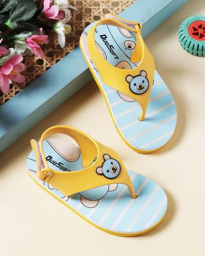 Image of Duosoft Kids Flip Flop Sandals with Bear Motif, Slippers for Baby Girl and Baby Boy, Indoor and Outdoor Slipper for Kids with Strap (K-402)