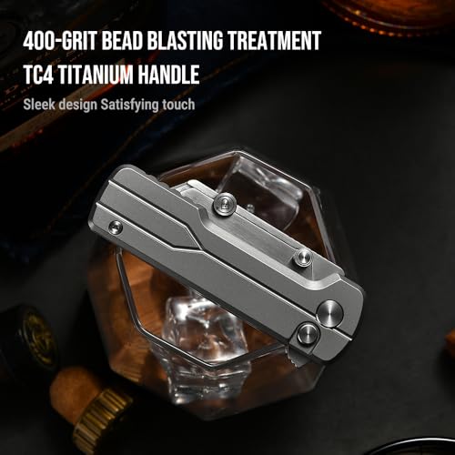 Image of OKNIFE U1 Ultra Titanium Pocket Folding Utility Knife, Ceramic Blade