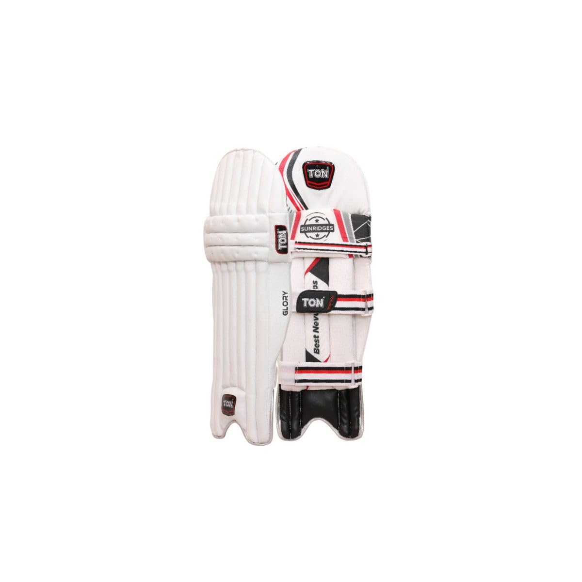 SS TON Glory Batting Leg Guard für Jugendliche | Cricket | Weiß | Jugend | Rechtshänder | Klettverschluss | Cricket Schutzausrüstung