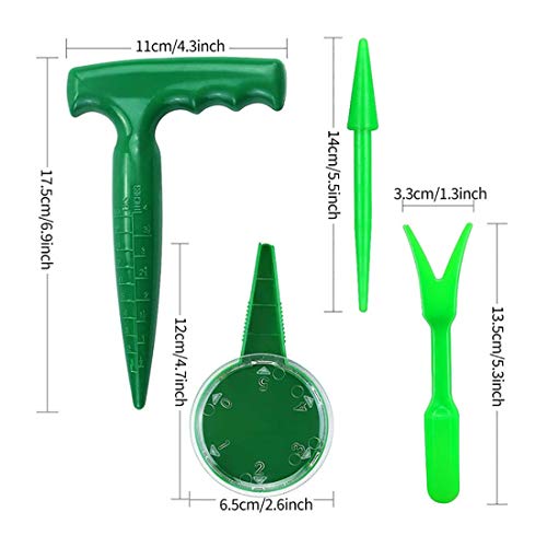 Set 4 piezas dispensador de semillas ajustable para jardín miniatura 2