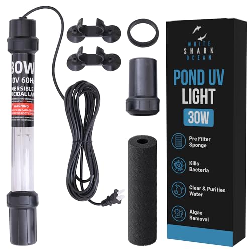 30W UV-C Light with 17ft Cable for 200-2000 Gallon...