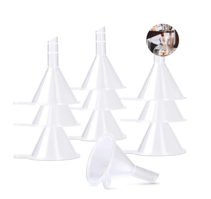 10 Pcs Plastic Mini Funnels for Bottle Filling, for Perfume Oil Small Samples Practical Specialty Tools and Gadgets Funnels Specialty Tools and