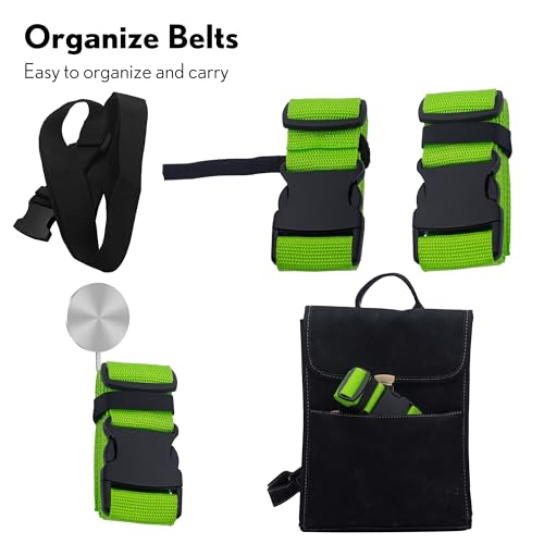 Sangles de bagages réglables vertes lot de 4 pour valises de 50 à 86 cm