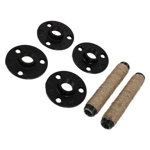 OSALADI 2pcs Shelf Bracket Brackets for Shelves Rustic Shelf Undercap Black Braces Black Steel Floating Shelf Hardware Black Shelving Iron Partition American Style Rope