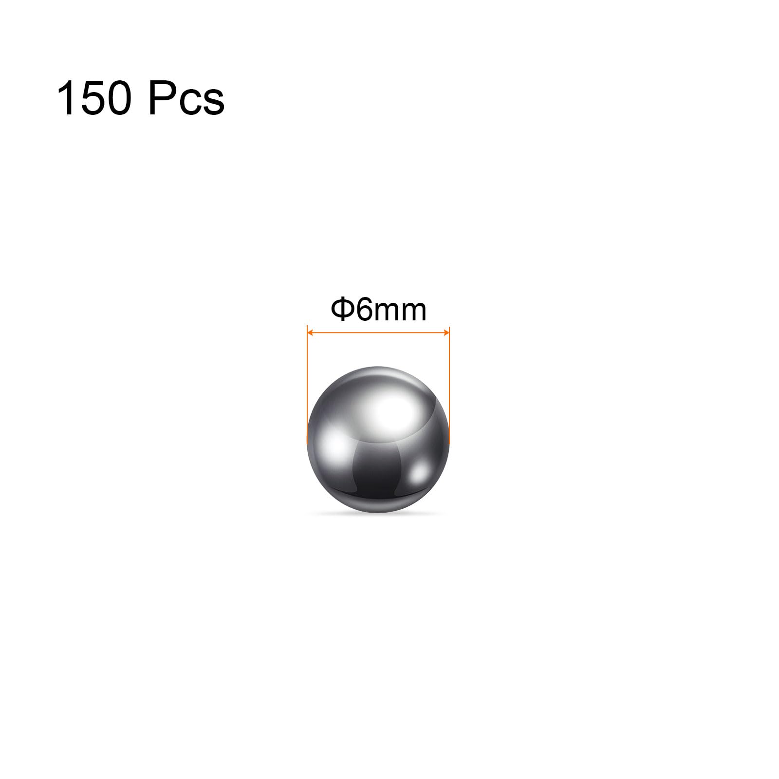 QUARKZMAN 150 sztuk Precyzyjne kulki 6mm Średnica 304 Stal nierdzewna łożyska
