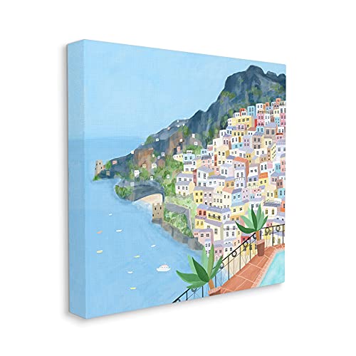 Image of 'Positano Cliffside Coastal City Architecture'| Canvas Art | Stupell Industries | 36 x 36 Inches, Easy to Hang and Sturdy, Made in USA, by Carla Daly