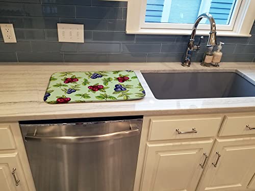 Caroline's Treasures BB5208DDM Berries in Green Dish Drying Mat, 14 x 21, Multicolor, 14 x 21" - Image 3