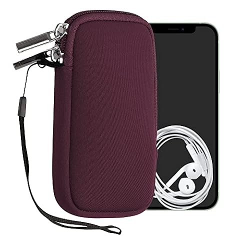 kwmobile Uniwersalne etui na telefon w rozmiarze XS - 3,5/10.2 cm - neoprenowe etui na smartfona z zamkiem błyskawicznym - wodoodporne etui na telefon komórkowy - rękaw w kolorze bordeaux fioletowym