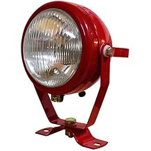 Red Plough Lamp Assembly with 12v Bulbs Suitable for Massey Ferguson Tractor Headlight Assembly 135 240 265 285 375 and Other Tractors, Truck Light